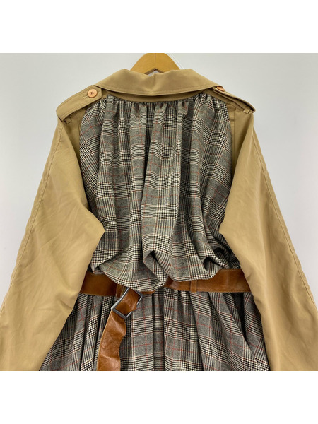AMERI ジャケット バルーンチェック ギャザートレンチコート