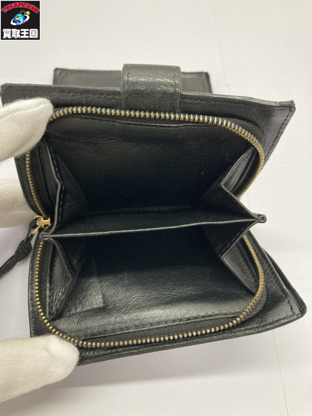 BOTTEGA VENETA イントレチャートコンパクトウォレット 二つ折り財布 黒[値下]