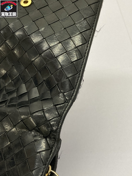 BOTTEGA VENETA イントレチャートコンパクトウォレット 二つ折り財布 黒[値下]
