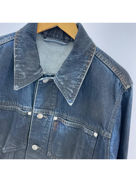 NAMACHEKO. 21SS WAX PAINT DENIM JACKET デニムジャケット S ブラック