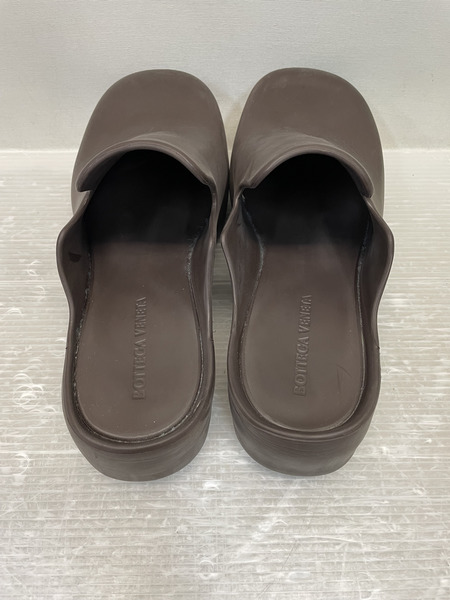 BOTTEGA VENETA ラバーフラッシュ クロッグサンダル 43 ブラウン