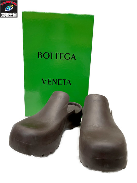 BOTTEGA VENETA ラバーフラッシュ クロッグサンダル 43 ブラウン