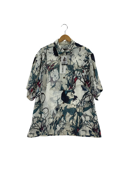 WACKO MARIA 半袖シャツ ×GHOST IN THE SHELL HAWAIIAN SHIRT 白 L