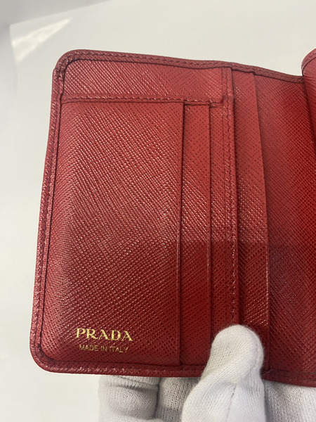 PRADA　コンパクトウォレット サフィアーノレザー レッド[値下]