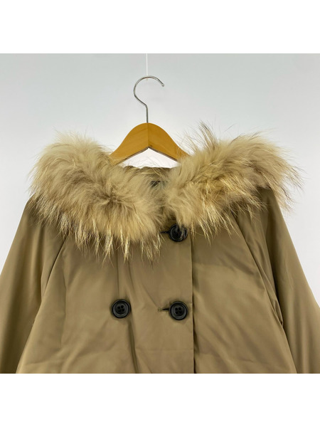 GRACE CONTINENTAL ファー付キフーデッドダウンコート