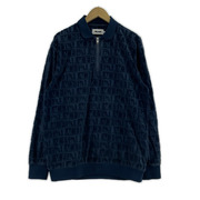 PALACE Skateboards ポロシャツ Domino Jacquard 1/4 Zip Polo L NVY