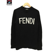 FENDI　ロゴ クルーネック ニットセーター(44) FZZ387 A3M3[値下]
