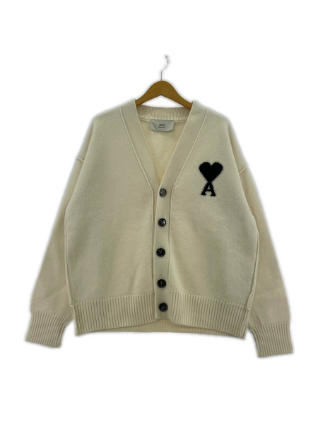 AMI paris Ami De Coeur Cardigan Aハートカーディガン  M ホワイト