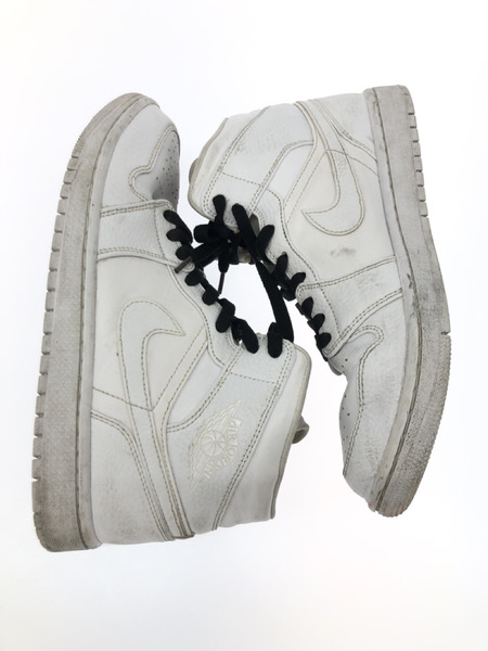 NIKE 554724-130 Air Jordan 1 Mid Triple White (26)[値下]
