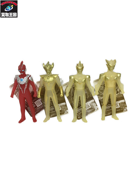 ミニフィギュア ウルトラマン 4体ウルトラヒーローシリーズ　限定ソフビ　オメガ　タイガ　ブル　ロッソ