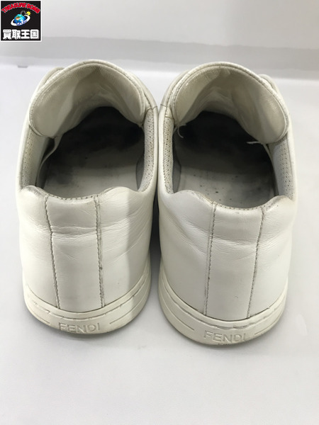 FENDI 靴 ズッカ柄　クロスバンド　カーフレザー　ローカットスニーカー 白 (6) 7E1198
