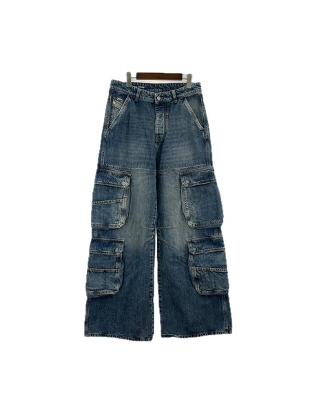DIESEL D-SIRE-CARGO-S デニムカーゴパンツ 27 インディゴ[値下]