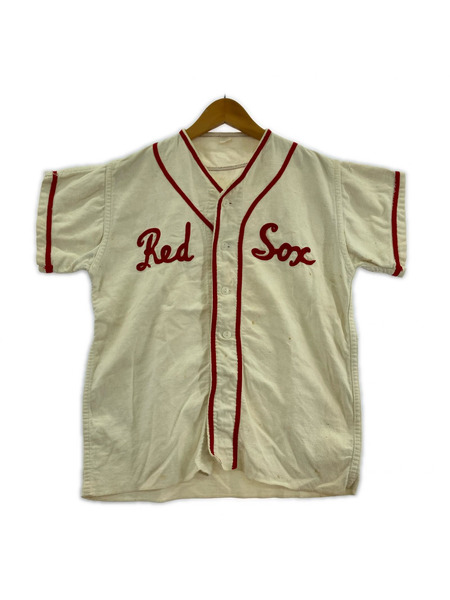 OLD・VINTAGE 半袖シャツ 50s Baseball Shirt WHT/RED L