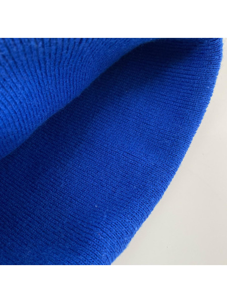 STUSSY ニットキャップ 刺繍ロゴ 青