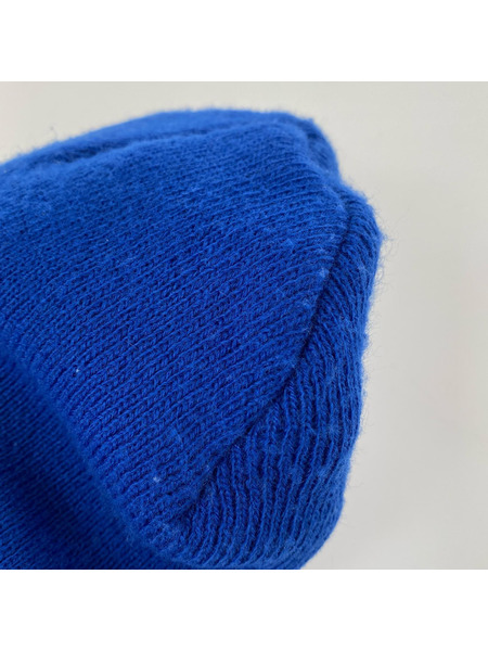 STUSSY ニットキャップ 刺繍ロゴ 青