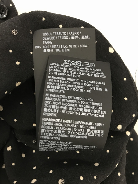 メンズラグ衣料 ドット柄シルクL/Sシャツ ブラック (36)