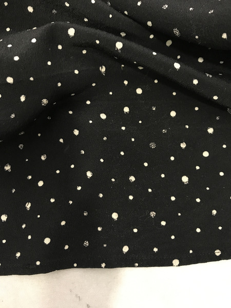 メンズラグ衣料 ドット柄シルクL/Sシャツ ブラック (36)