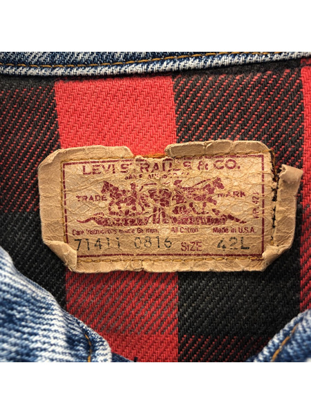 Levi's デニムジャケット 80s 71411-0816 ブランケット付キデニムジャケット