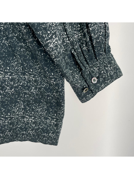 ISSEY MIYAKE 長袖シャツ PwRMANwNTw 総柄 バンドカラー 灰 (2)