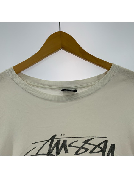 STUSSY ロゴプリントL/Sカットソー（M）白