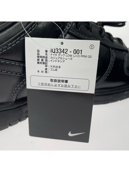 NIKE スニーカー DUNK LOW RETRO PRM QS BLACK/BLACK-BLACK