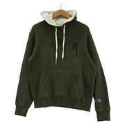 STUSSY パーカー Champion スウェットパーカー(S) オリーブ