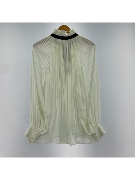 長袖シャツ L’UNE/プリーテッドフリルブラウス[値下]
