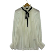 長袖シャツ L’UNE/プリーテッドフリルブラウス