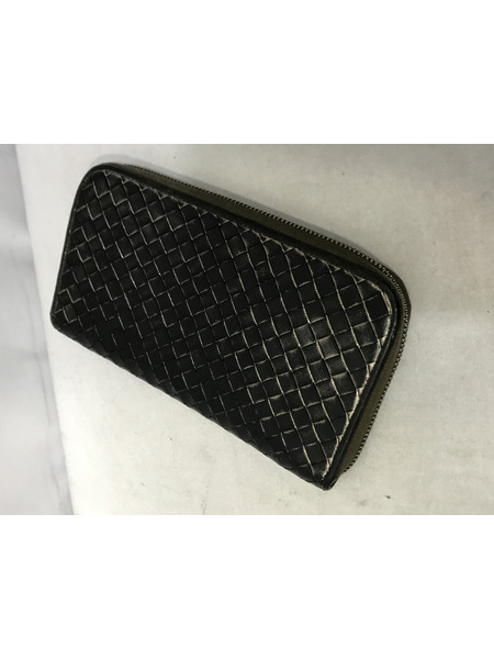 長財布 Bottega Veneta イントレチャート 長財布 ブラック