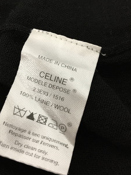 CELINE 襟デザインS/Sニット ブラック XL