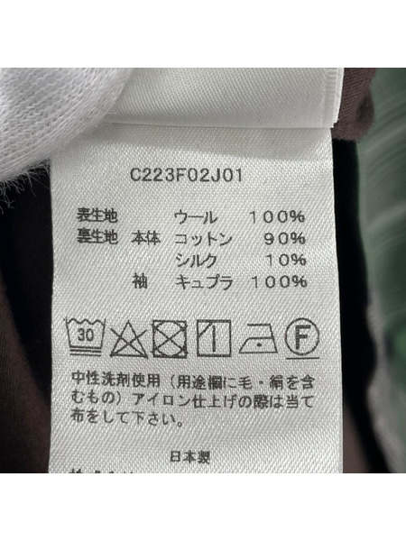 ジャケット cale チェックジャケット 緑 (3)