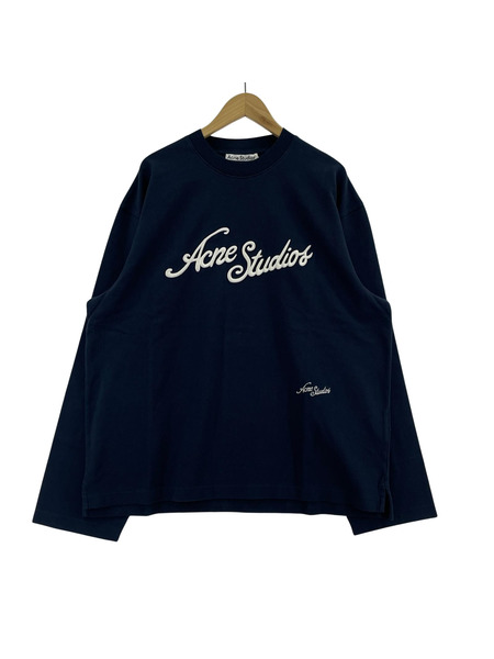 Acne Studios 25SS ロゴ刺繍L/Sカットソー L ネイビー