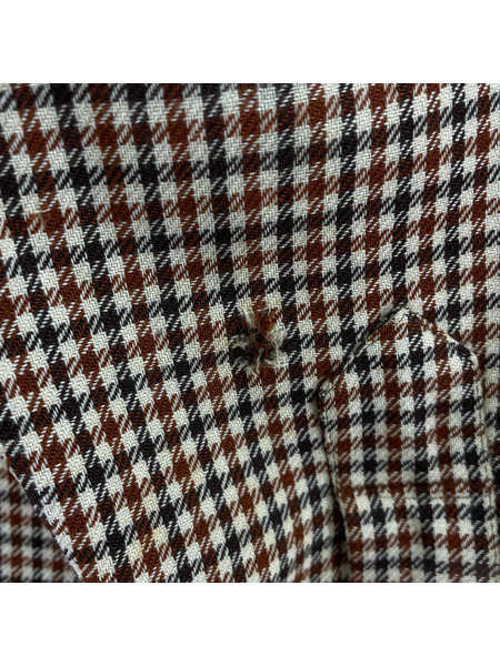 長袖シャツ 70s ウール チェック (Ｍ)