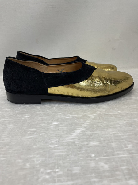 F.LLI GIACOMETTI イールスキン SLIP ON 40 ゴールド×ブラック GF424