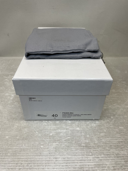 F.LLI GIACOMETTI イールスキン SLIP ON 40 ゴールド×ブラック GF424