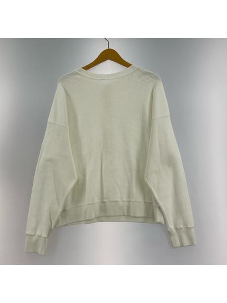 FRAMeWORK 長袖Tシャツ・カットソー ワッフルヘンリープルオーバー 白
