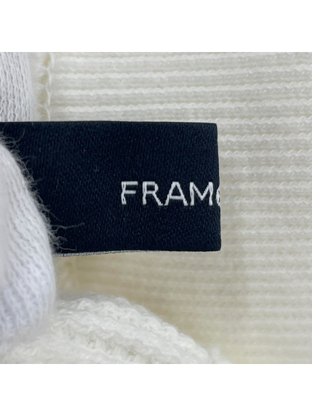 FRAMeWORK 長袖Tシャツ・カットソー ワッフルヘンリープルオーバー 白