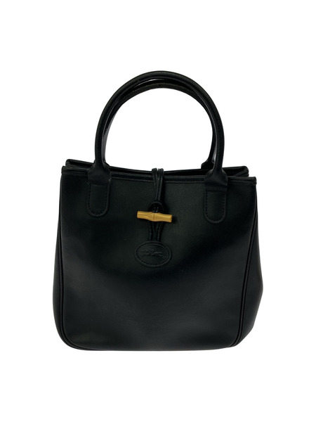 LONGCHAMP ハンドバッグ ロゾ レザーハンドバッグ 黒