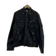 DIESEL レザージャケット ラムレザー シングルライダースジャケット 黒 M