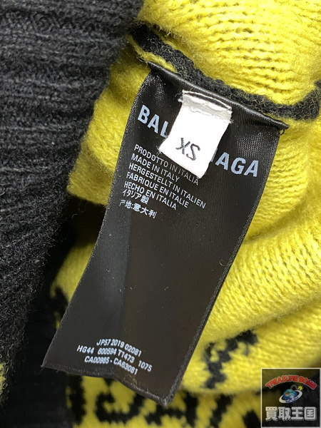BALENCIAGA 19AW BALENCIAGA ALLOVER LOGOCrewneckKnit