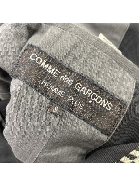 COMME des GARCONS HOMME PLUS チェッカーパイピング テーラードジャケット S ブラック[値下]