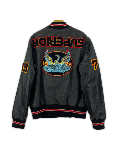 ジャケット ウールスタジャン 黒 L