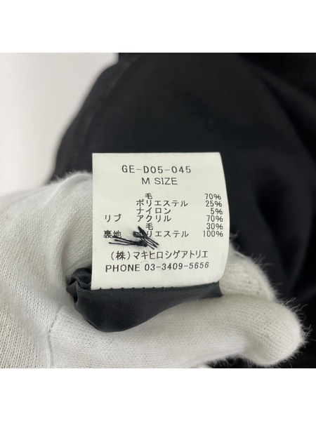 gomme 半袖ワンピース S/Sウールワンピース ブラック