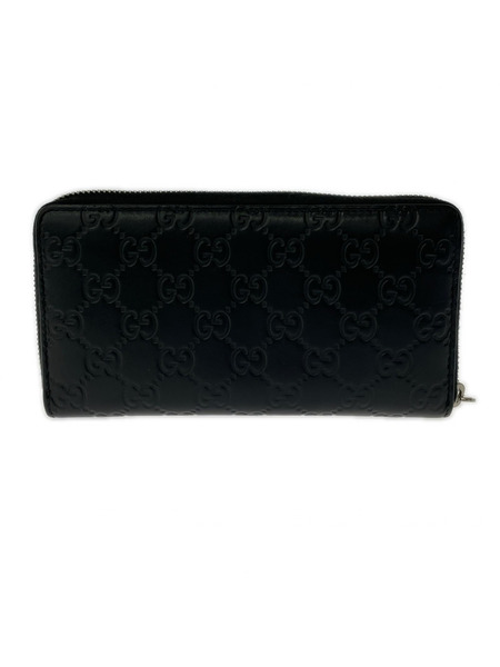 長財布 gucci シマ 473928 レザー ブラック