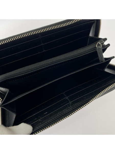 長財布 gucci シマ 473928 レザー ブラック