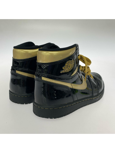 NIKE スニーカー AIR JORDAN 1 HIGH OG メタリックブラック 26.0cm