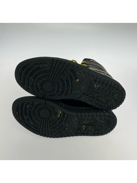 NIKE スニーカー AIR JORDAN 1 HIGH OG メタリックブラック 26.0cm