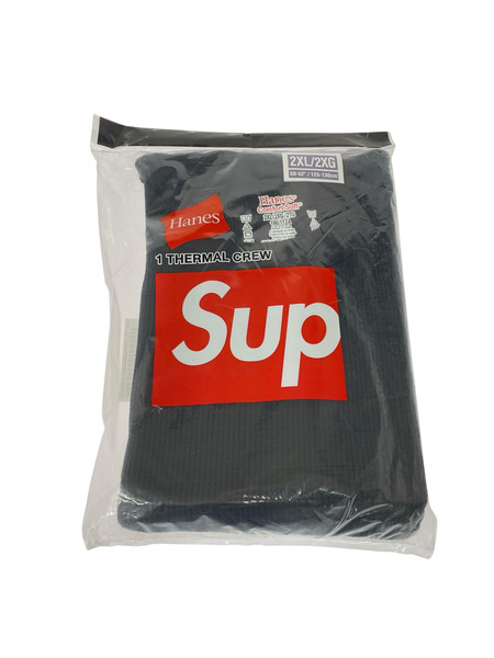 Supreme Hanes Thermal Crew Black 無地サーマル 2XL 黒
