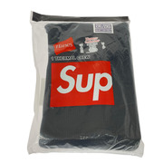 Supreme Hanes Thermal Crew Black 無地サーマル 2XL 黒