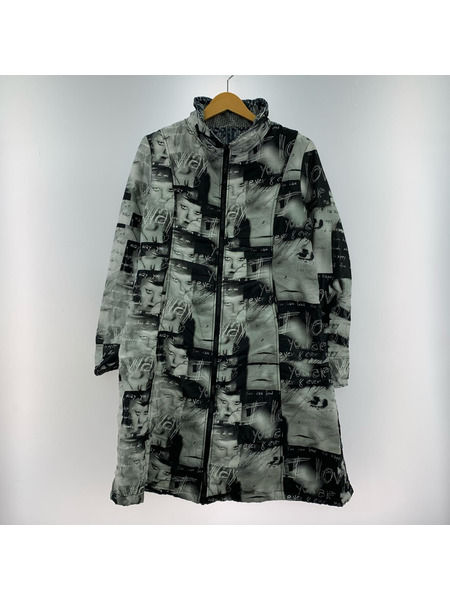 Desigual ソノ他 総柄リバーシブルナイロンコート 40 BLK